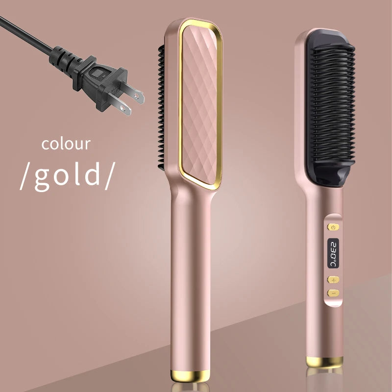 Orivelana™️ Multifunctional Straightening Brush with Negative Ions & Anti-Scald Technology