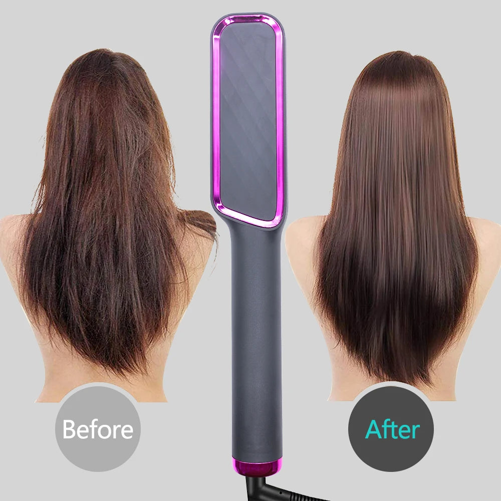 Orivelana™️ Multifunctional Straightening Brush with Negative Ions & Anti-Scald Technology